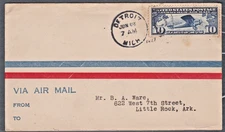 LINDBERGH 10C #C10 US FIRST DAY COVER 1927, NICKELS COVER FDC