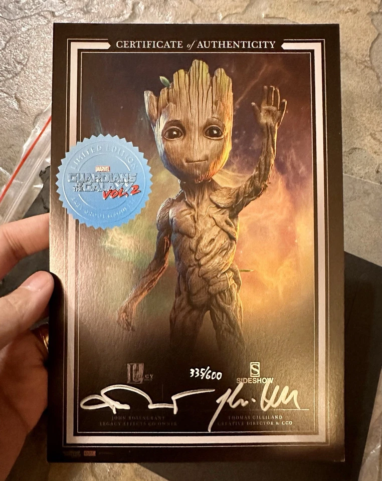Sideshow EX 1/1 Life Size Baby Groot Maquette Guardians 2 MARVEL Statue - Image 3 of 4