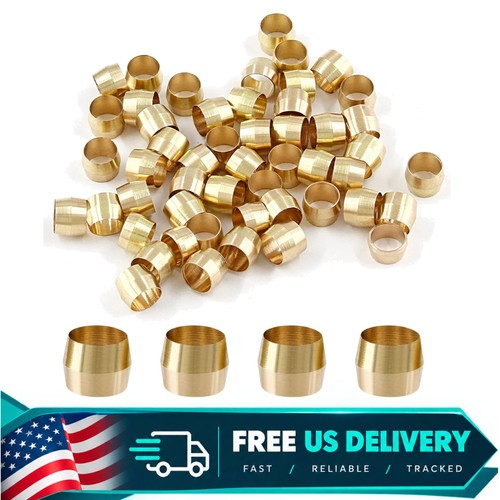 Brass Compression Fitting 1/4 Inch Tube OD 50 Pcs