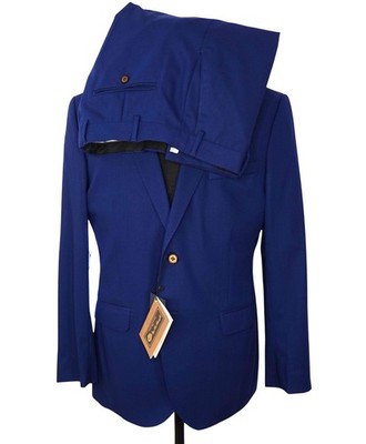 $2,195 LORO PIANA For NEIMAN- Coablt Blue Wool Suit - 42R