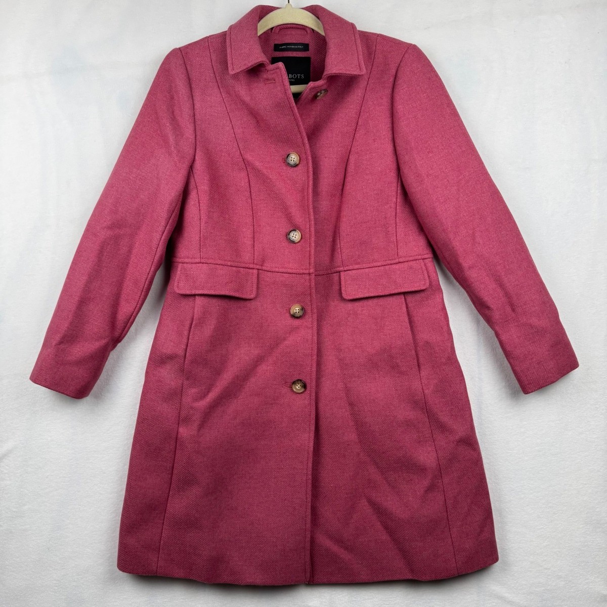 Talbots Petites Pink Wool Blend Coat Italian Fabric Womens Size 6P
