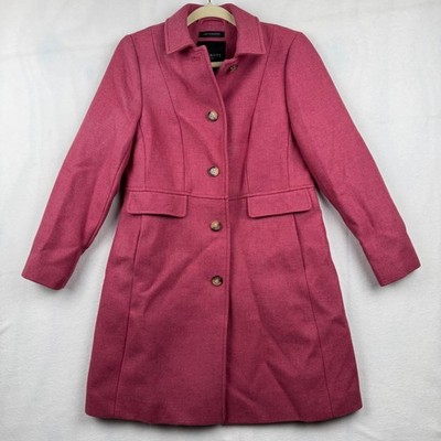 Talbots Petites Pink Wool Blend Coat Italian Fabric Womens Size 6P