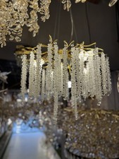 Modern Tree Branch Crystal Chandelier Luxury Gold Raindrop Pendant Lighting 23.6