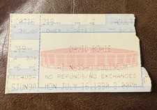 DAVID BOWIE RARE CONCERT TICKET STUB UNIONDALE, NY 07/16/1990