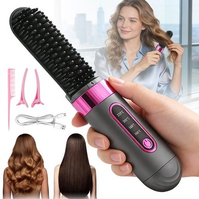 Glättungsbürste für Haarstyling Beheizte Stylingbürsten Kabellose Glättbürste DE