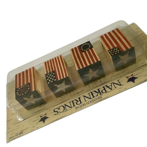 Brandon House / Warren Kimble "Spirit of the Flag" 4 Resin Napkin Rings - Imagen 2 de 8