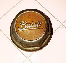 Vintage Buick 1930s Hubcap Grease Cap Metal Threaded 3.5 Octagon Script Logo