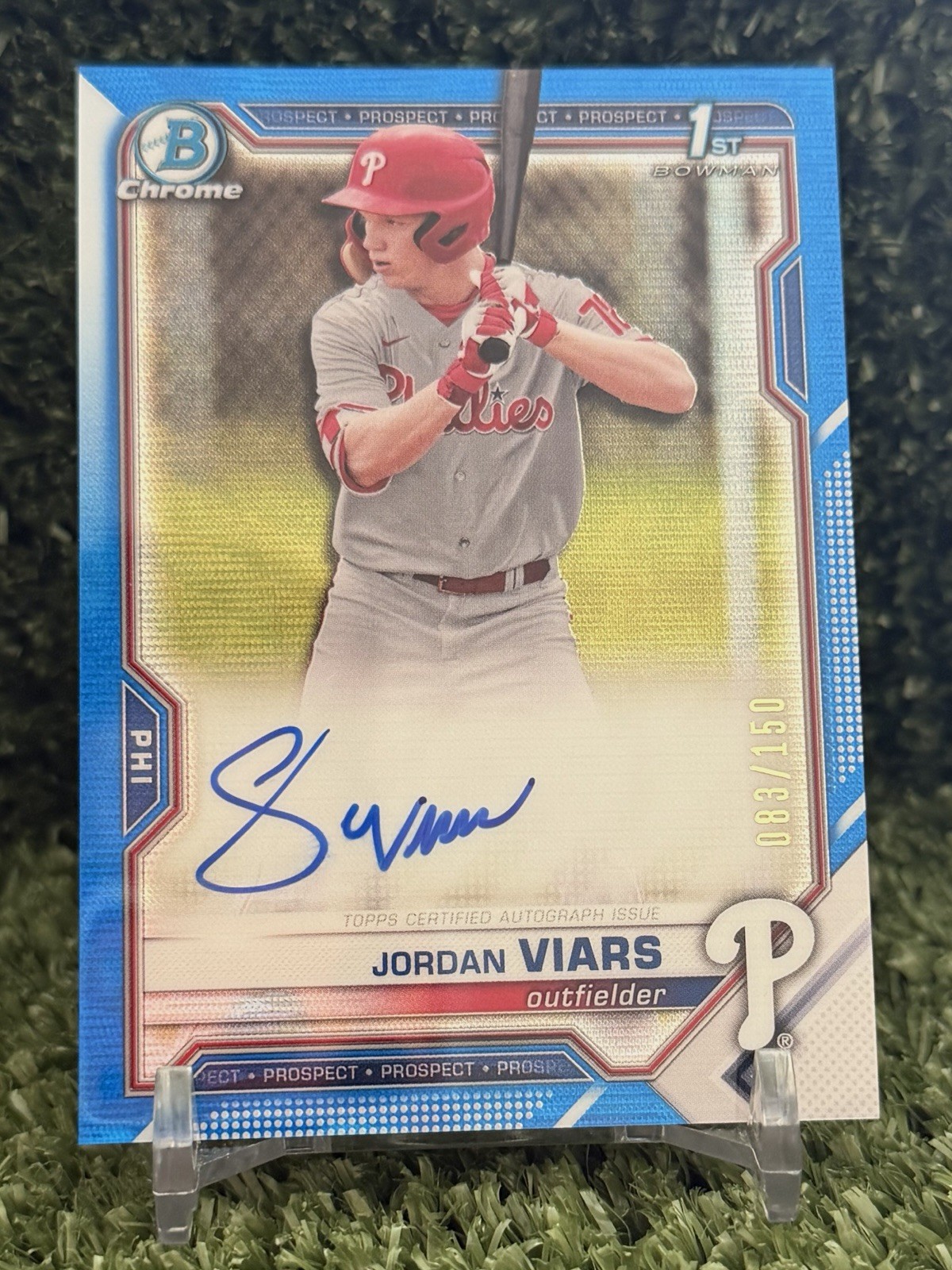 2021 Bowman Draft Chrome 1st Jordan Viars TRUE BLUE  AUTO /150 🔥