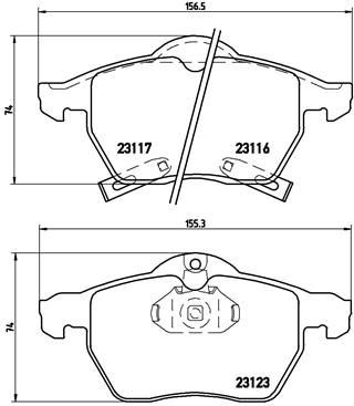 Brembo Bremsbelagsatz, Scheibenbremse P 59 048 FüR Saab Opel-image