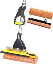 Yocada Sponge Mop with Telescopic Handle 42.5–52" Home Commercial Use w/ 2 Heads