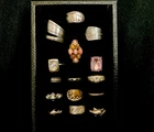 15 VINTAGE COSTUME JEWELRY RINGS, SPOONS, DOLPHINS, CZ, MOP                 6-53