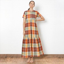 Ace & Jig Iris Dress in Daiquiri Plaid Maxi Dress Size XS Rainbow Cotton
