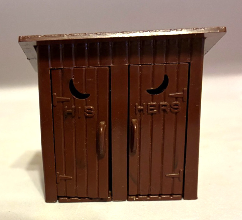 Vintage Bachmann Plasticville Outhouse His & Hers O-S Scale Train Set Scenery