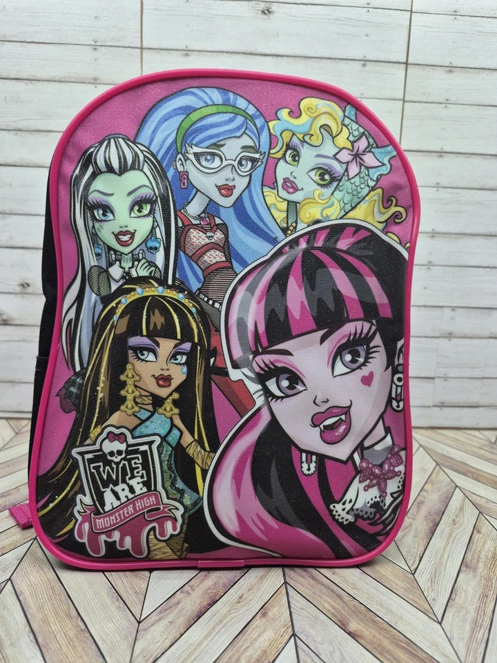 Monster High Mini Mochila Gen 1 Ghouls de 2014 Rosa/Negro con Gráfico 10"×8"×3" Foto 2 de 4