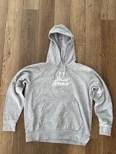 Under Armour Gray Loose Fit Script Logo Hoodie Sweatshirt Size Small
