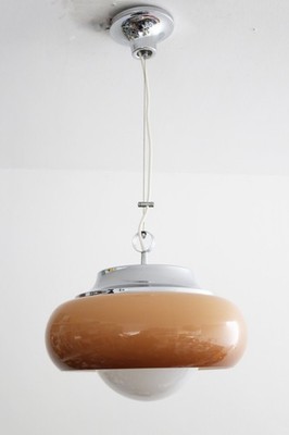 Meblo Pendelleuchte Harvey Guzzini Italy Space age mit original Baldachin 70s