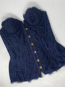 Agent Provocateur Madison Navy Lace Corset AP3 Medium