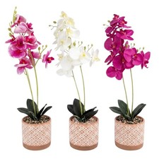 K&uuml;nstliche Orchidee Phalaenopsis, Kunstpflanzen im Topf gro&szlig;, Deko Zimmerpflanze