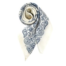 Simulierte Seidentücher weiß 70 cm quadratisch Cashew Blumenmuster Damen Krawatte