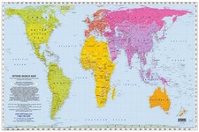 Peters World Map 36&rdquo;x24&rdquo;  Equal Area Folded Map Homeschool Educational Poster