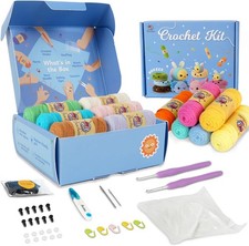 Crochetta Crochet Kit for Beginners Adults Kids - 12Colors x 10g