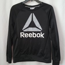 Reebok Sweatshirt Athletic Women's Crewneck Delta Gray Logo XL 14-16 Athleisure