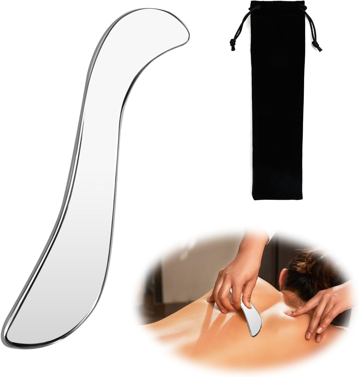 Gua Sha Edelstahl Massagewerkzeug Faszien Tool Gesichts Körper Entspannung