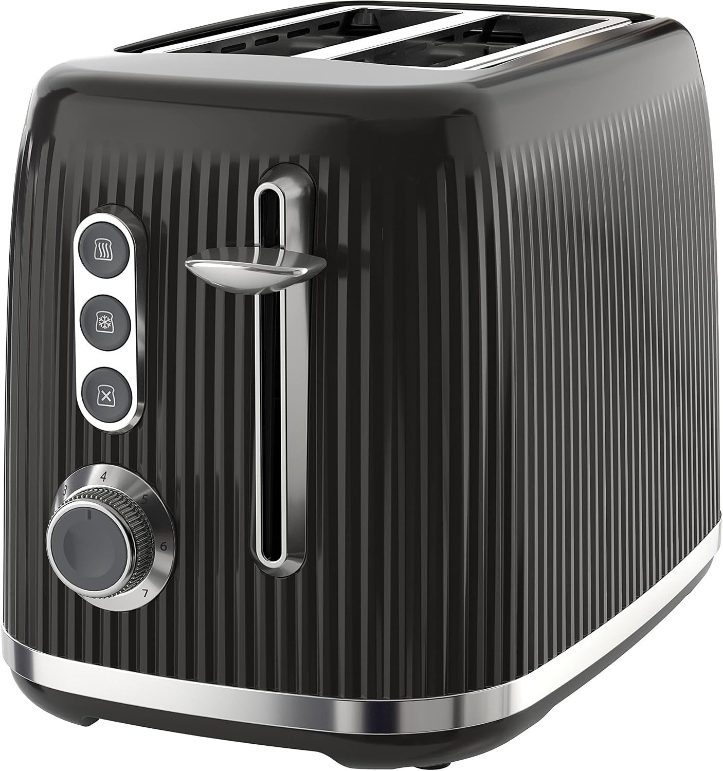Breville Bold 2 Slice Toaster Wide Slots High Lift Black Silver Chrome VTR001 - Image 3