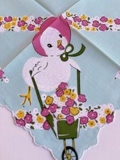 Darling NEW Spring Easter Chick Handkerchief  LuRay Hankie   Spring Gardening  