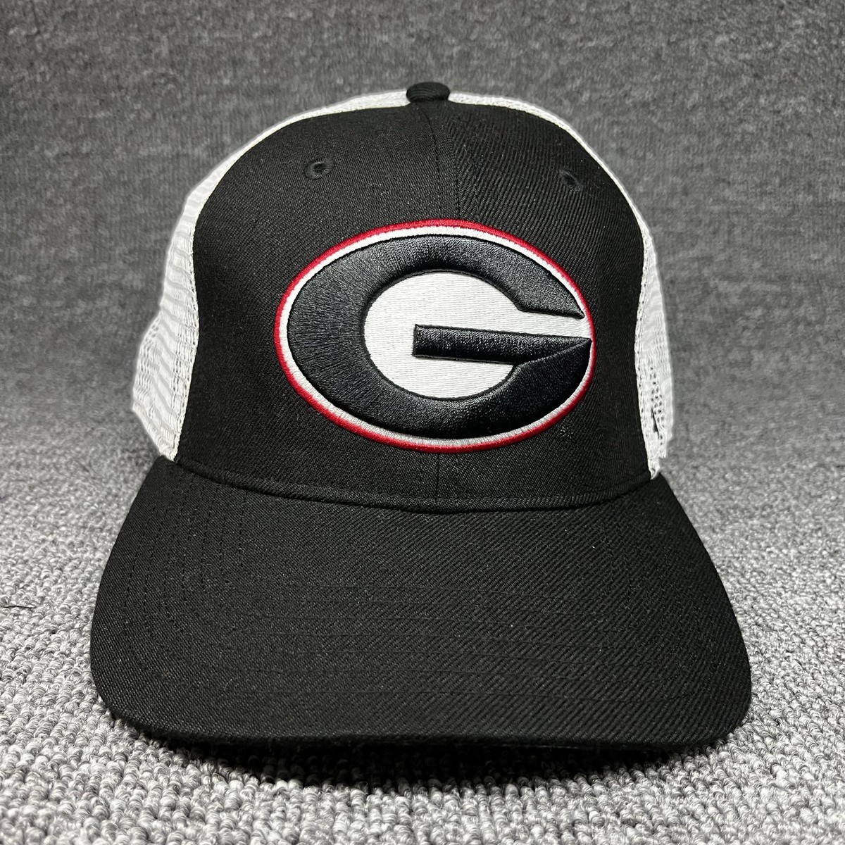 '47 Brand Georgia Bulldogs Trucker Snapback Hat Black White Mesh Cap