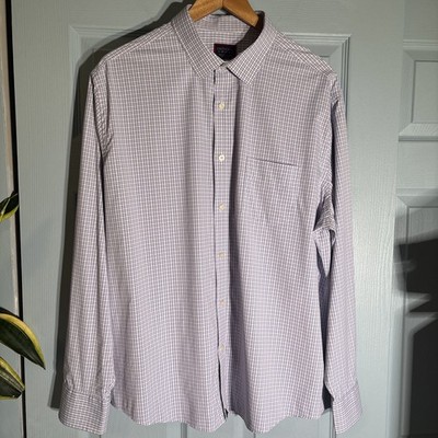 UNTUCKit Shirt Mens 2XL Pink Blue Check Plaid Dalton Wrinkle Free Button Up