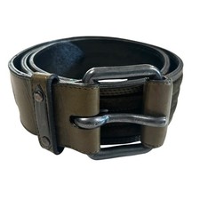 CLAUDE MONTANA - 1990s Olive Leather Suede Belt, Waist 35