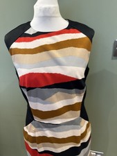 Phase Eight fitted occasion dress striped colourful size 14 party wedding 