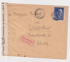 Poland WW2 Feldpost Delivery Winrethur Cover Warsaw Switzerland 1943 Censor