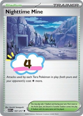 4x Nighttime Mine - 197/217 - Ascended Heroes - Pokemon TCG - NM