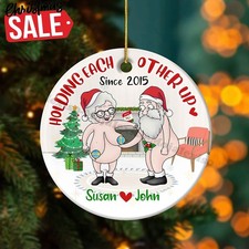 Funny Couple Custom Ornament, Naughty Ornament, Personalized Funny Old Couple...