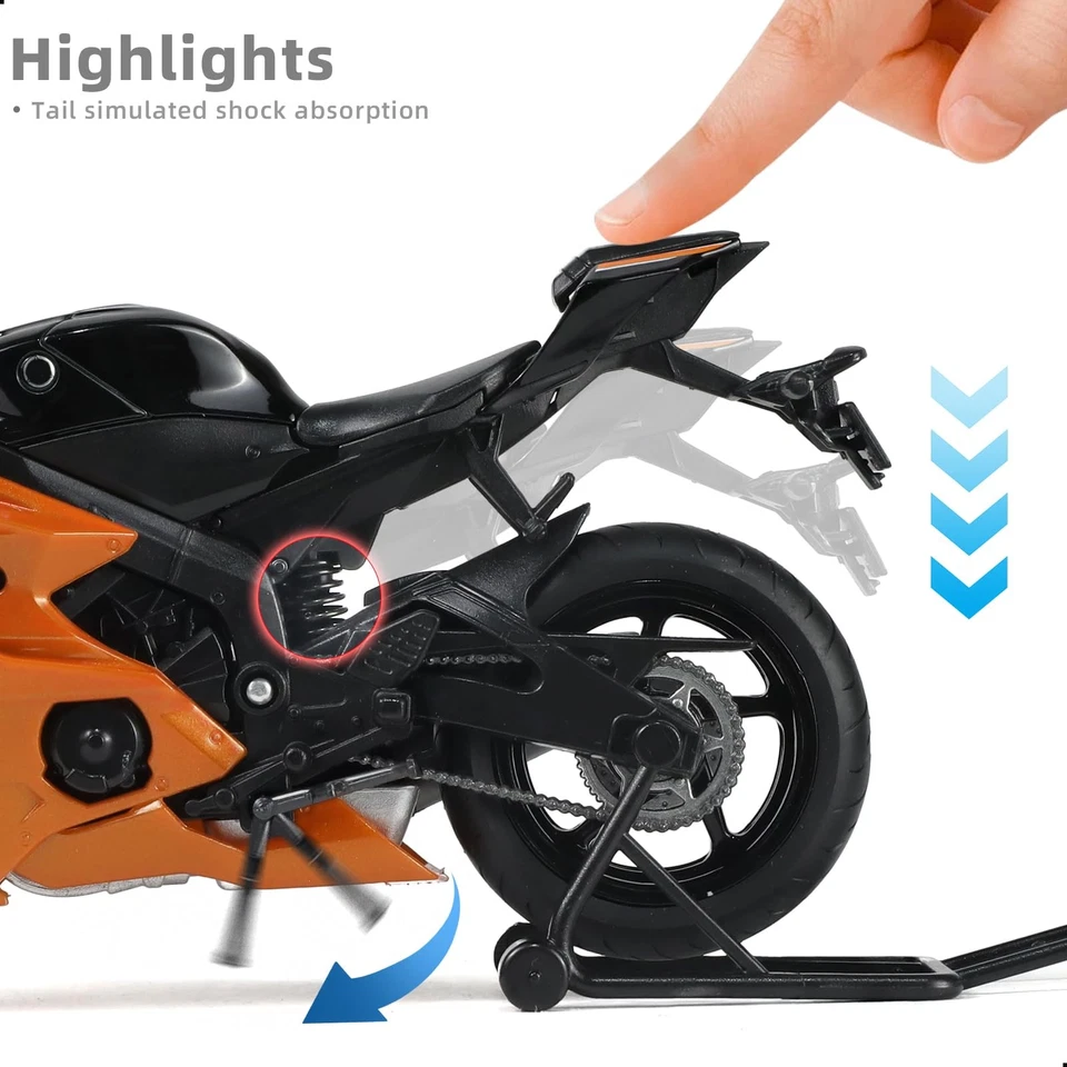 Juguete modelo motocicleta 1/12 para Yamaha YZF-R6 1000R aleación fundido a presión motocicleta M... Foto 4 de 4