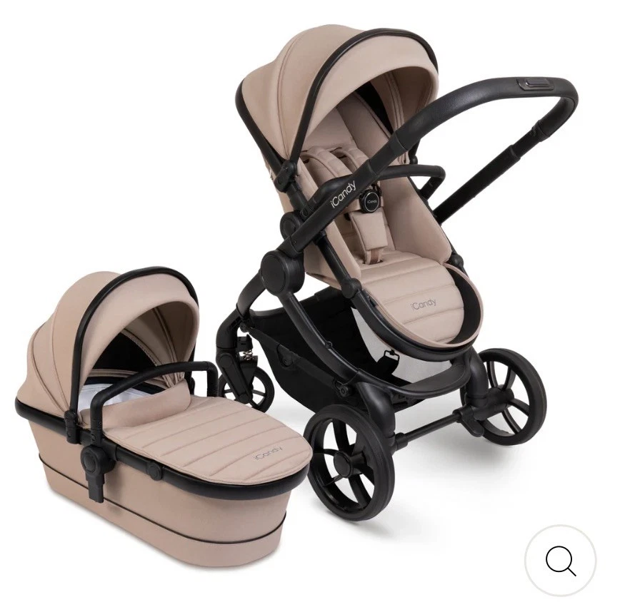 New ICandy Peach 7 Pushchair & Carrycot Set In cookie black RRP £1,115