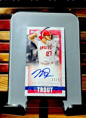 2023 Topps Rip Mini Autographs Mike Trout #TRA-MT /50 Angels. Shohei ripped card