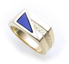 Bague Homme or Véritable 333 Vrai Lapislazuli Tous Pierres Possible 8kt Massif