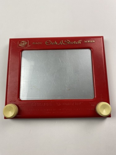 Vintage Etch A Sketch Ohio Art Company Magic Screen Red Frame Working