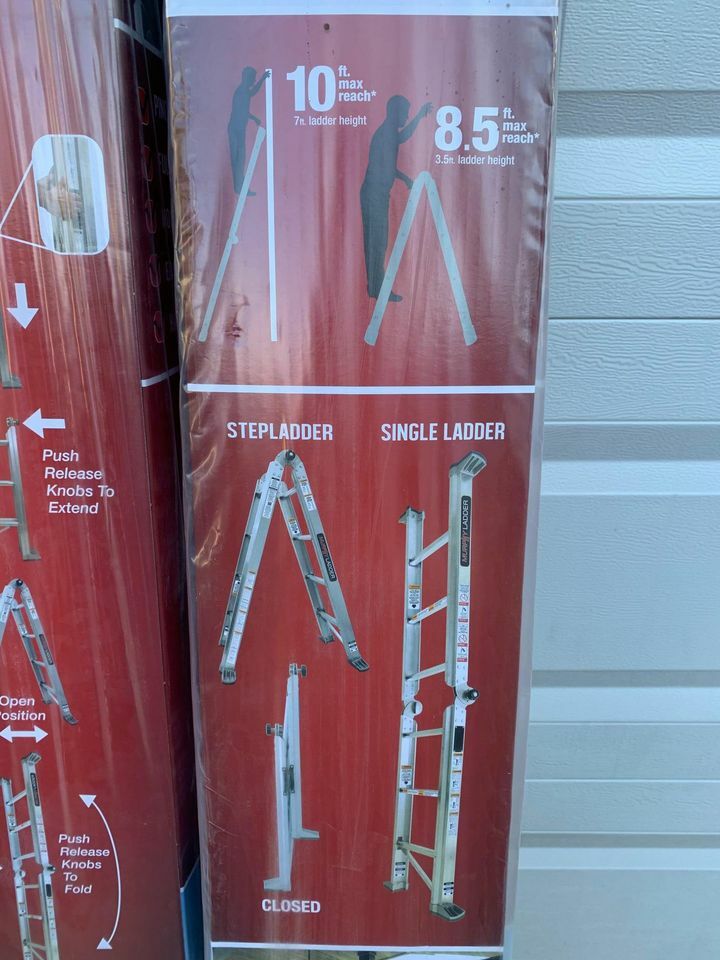 MURPHY LADDER MultiPosition Ladder 7 ft. H 10 ft. Reach Foldable