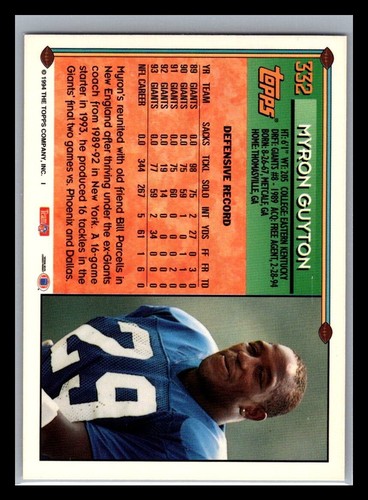 1994 Topps Football # 221 - 440 - Pick Your Card! - Picture 224 of 440