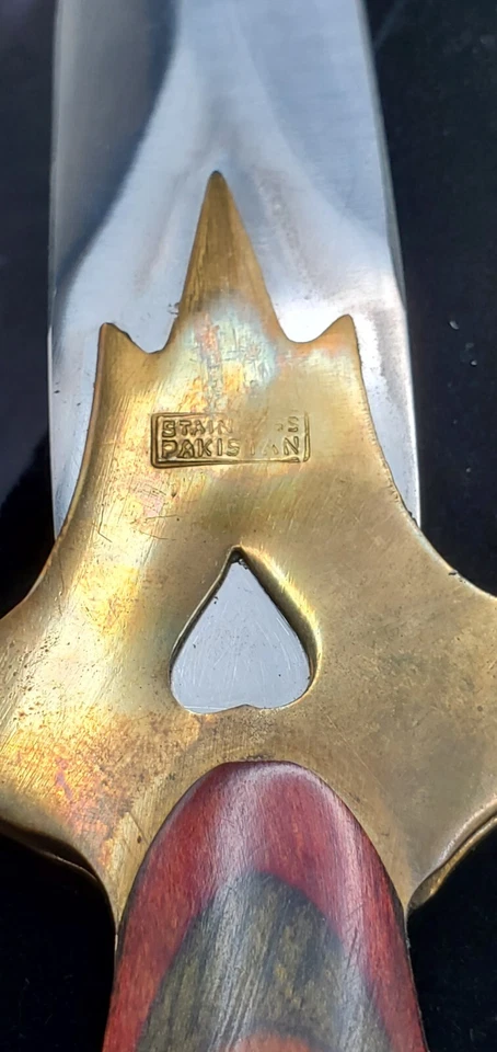 VTG Rainbow Boot Dagger Knife Hand Made w/Leather Case Natural Wood Handle - Image 2 of 4