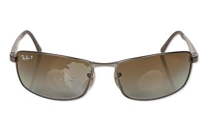 Ray-Ban 303384 Rectangular Sunglasses Gunmetal/Polarized Grey