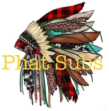 Sublimation Print Feather Headdress Ready To Press Heat Transfer