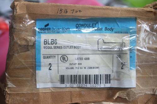Cuerpo de conducto mogul Cooper Crouse-Hinds BLB6 serie 2"", tipo LB, (2 piezas) - Imagen 7 de 7