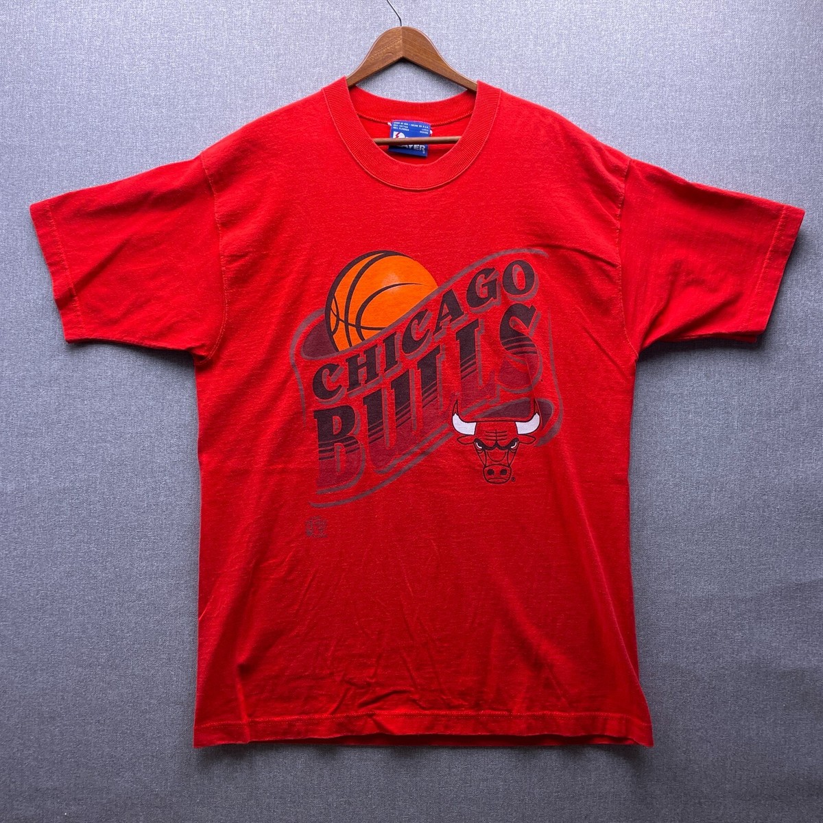 Vtg Chicago Bulls Pro Player NBA Mens L Big Logo Graphic 90s 