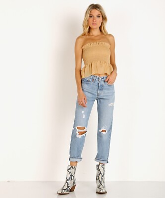 Levi's Wedgie Straight Authentically Yours Light Blue Wash Jeans Women's  Size 25