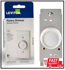 Trimatron 600-Watt Single-Pole Universal Rotary Dimmer White/Light Almond